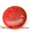 Cabujón Resina Redondo 10mm Rojo con Efecto Piedra