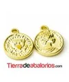 Colgante Moneda Laminada 13mm, Dorada
