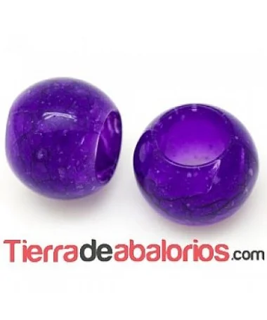 Bola Acrílica 18mm Agujero 10mm Púrpura