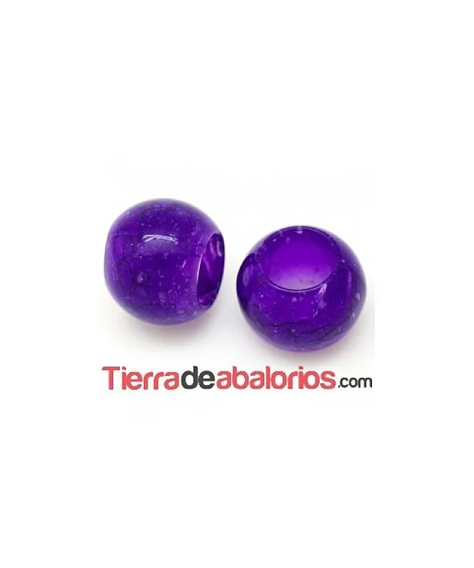 Bola Acrílica 18mm Agujero 10mm Púrpura