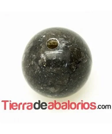 Bola Acrílica 16mm Agujero 2,8mm Negro Perlado