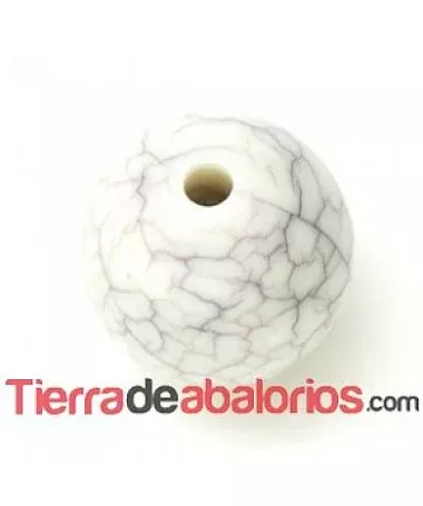 Bola Acrílica 16mm Agujero 2,8mm Blanco Roto