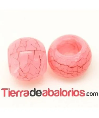 Bola Acrílica 18mm Agujero 10mm Agata Rosa