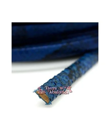 Piel Serpiente Pitón 1/2 Caña 10mm Azúl (metro)