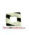 Aplique Cuadrado Ventana Piel de Potro 20mm Cebra