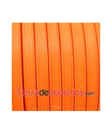 Cuero Regaliz 10x6mm - Naranja Fluorescente (20cm)