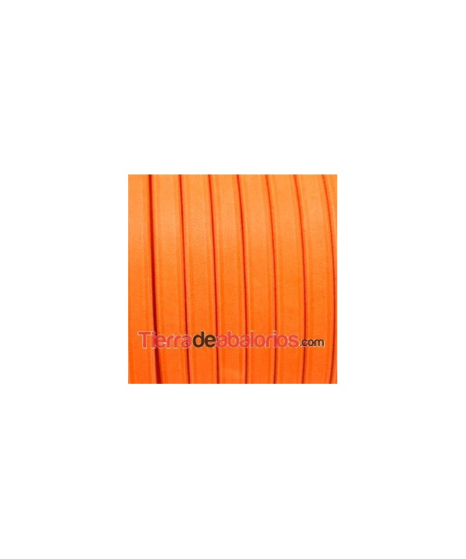 Cuero Regaliz 10x6mm - Naranja Fluorescente (metro)
