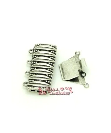 Cierre para 4 Vueltas 25x11mm Plata Vieja