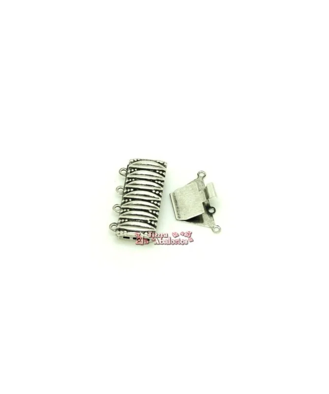 Cierre para 4 Vueltas 25x11mm Plata Vieja