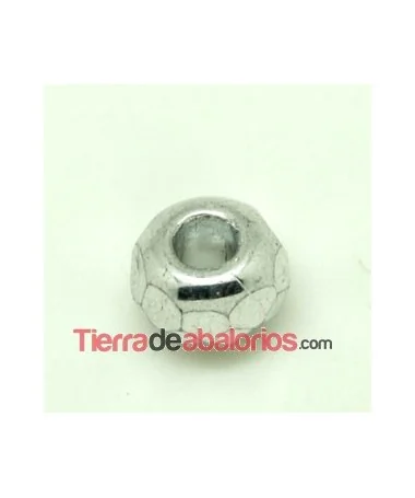 Bola Facetada Rondel 12x8mm Agujero 5mm Plata Bola Facetada Rondel 12x8mm Agujero 5mm Plata