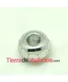 Bola Facetada Rondel 12x8mm Agujero 5mm Plata
