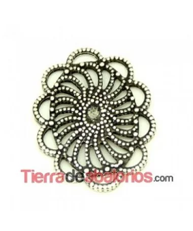 Filigrana Ovalada 27x20mm, Plata Vieja