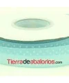 Lazo 10mm Celeste Lunares Blancos