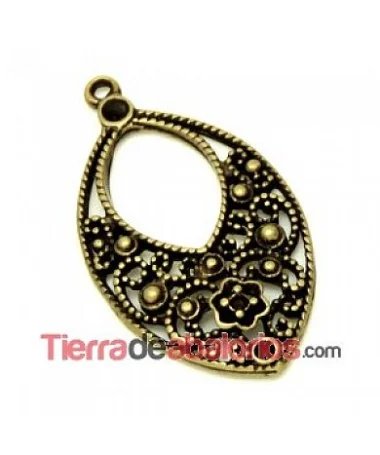 Colgante Filigrana Oval 43x24mm, Oro Viejo