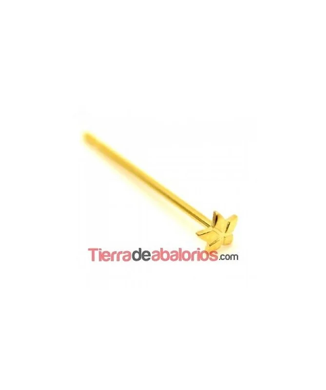 Pendiente Tope Estrella 4mm para Bola Pasada, Dorado.