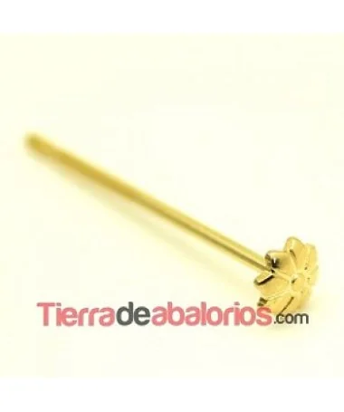 Pendiente Tope Flor 4mm para Bola Pasada, Dorado
