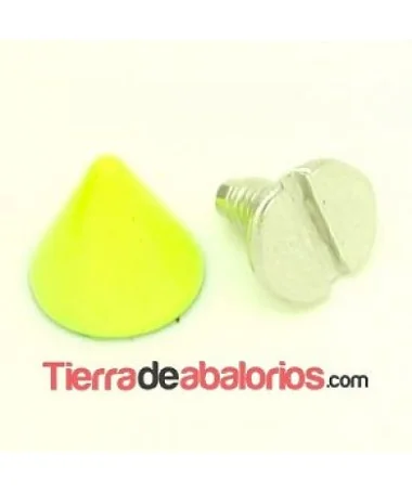 Tachuela Punta 8mm con Tornillo, Amarillo Flúor