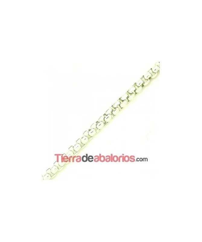 Cadena de Aluminio Eslabón Tubo 5mm, Plateada