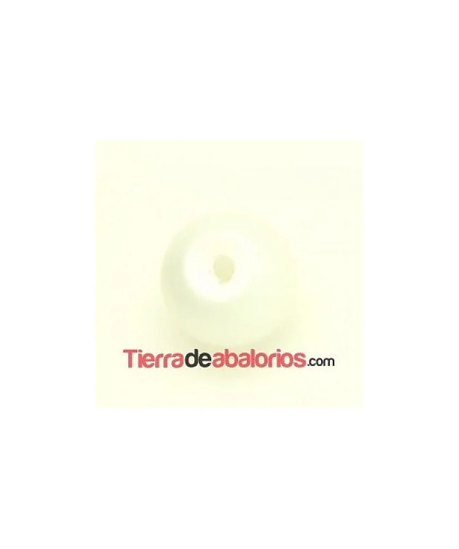 Perla de Cristal Checo 6mm Blanco Mate