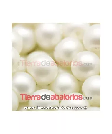 Perla de Cristal Checo 4mm, Blanco Mate Perla de Cristal Checo 4mm, Blanco Mate