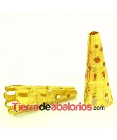 Casquilla Filigrana Cono 23x9mm Dorada