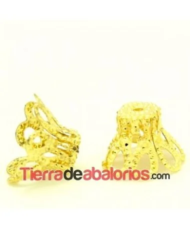 Casquilla Filigrana 9x12mm, Dorada