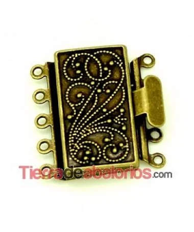 Cierre Filigrana 22x12mm para 5 vueltas, Oro Viejo