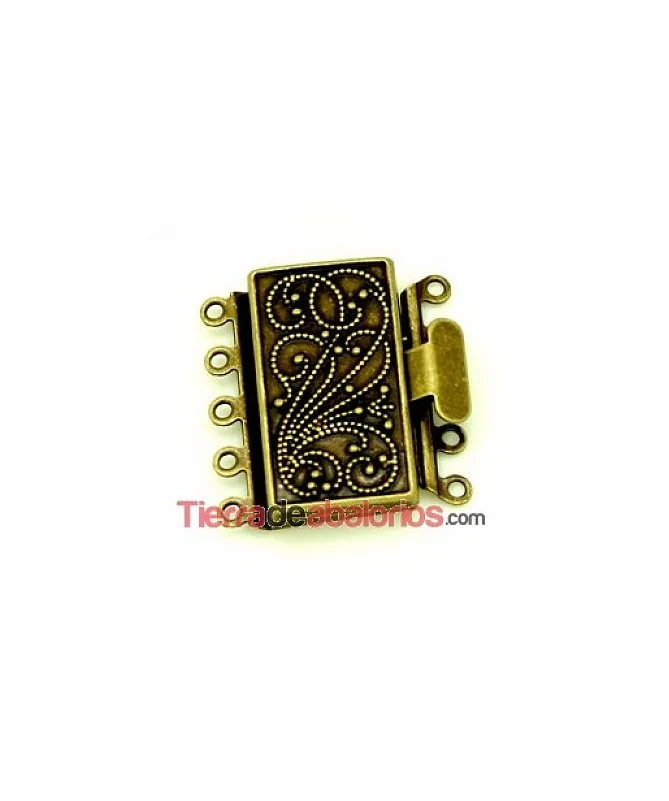 Cierre Filigrana 22x12mm para 5 vueltas, Oro Viejo