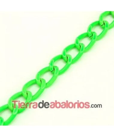 Cadena de Aluminio 18x13mm Verde Flúor