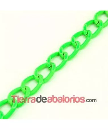 Cadena de Aluminio 18x13mm Verde Flúor Cadena de Aluminio 18x13mm Verde Flúor