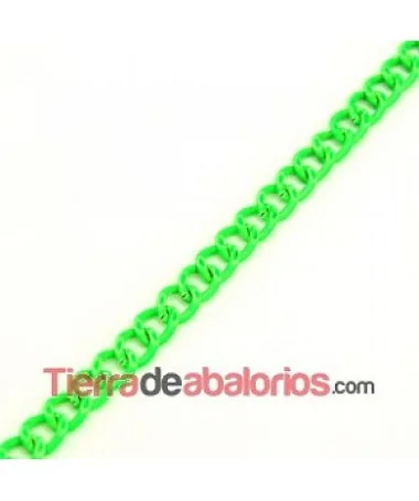 Cadena de Aluminio 9x7mm, Verde Flúor Cadena de Aluminio 9x7mm, Verde Fluor
