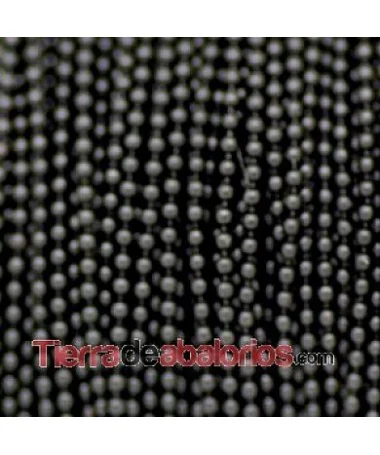 Cadena de Bolitas de 1mm, Negra Cadena de Bolitas de 1mm, Negra