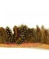 Tira de Plumas de Gallina de Guinea Oro Viejo 1mt.