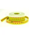 Lazo 10mm Verde Pistacho Lunares Fucsia