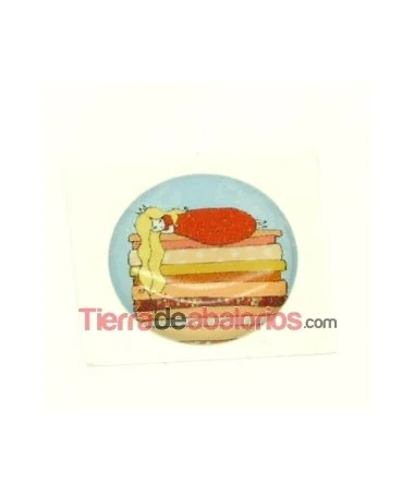 Adhesivo Redondo 20mm La princesa y el Guisante