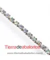 Cadena Plateada con Swarovski SS12 Cristal AB Cadena Plateada con Swarovski SS12 Cristal AB