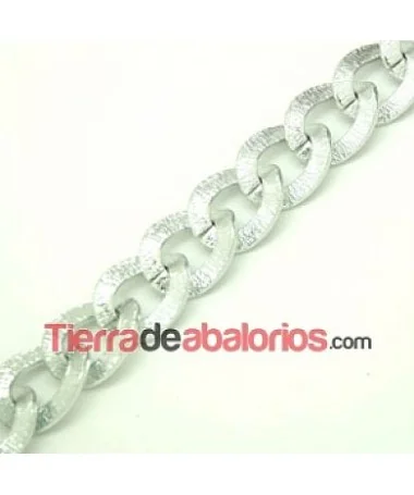 Cadena de Aluminio 22x18mm, Plateado Brillante Cadena de Aluminio 22x18mm, Plateado Brillante