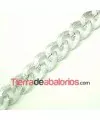 Cadena de Aluminio 22x18mm, Plateado Brillante