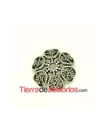 Casquilla Filigrana 14mm Plata Vieja Casquilla Filigrana 14mm Plata Vieja