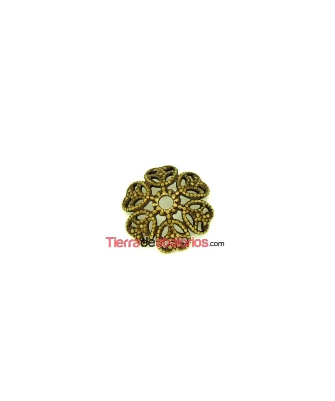 Casquilla Filigrana 14mm Oro Viejo
