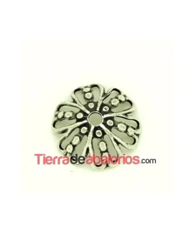 Casquilla Filigrana 14mm Plata Vieja