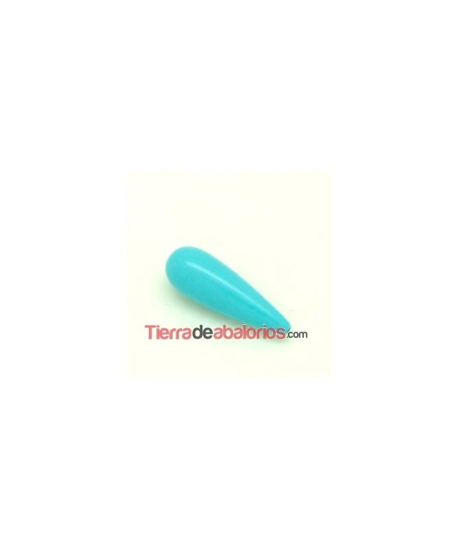 Turquesa Gota 30x10mm Agujero 1,2mm