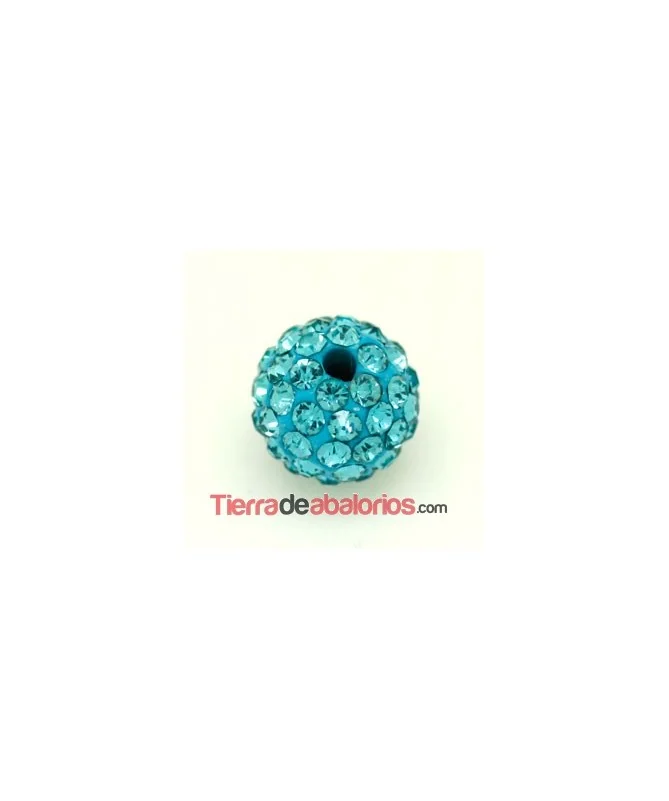 Bola Shamballa 8mm Agujero 1mm Aqua Bola Shamballa 8mm Agujero 1mm Aqua