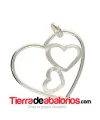 Colgante 3 Corazones 30x36mm con Anilla Oval, Plata de Ley