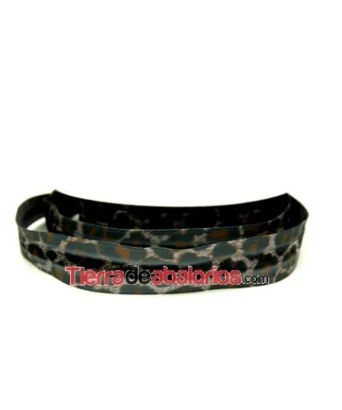 Lazo 23mm Estampado Leopardo Centro Terciopelo