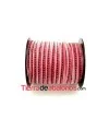 Cinta Terciopelo 10mm Rosa Pespunte Negro