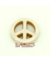 Simbolo de la Paz Howlita 25mm Agujero 1mm, Blanco