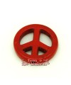 Simbolo de la Paz Howlita 20mm Agujero 1mm, Rojo