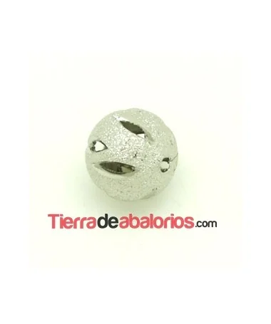 Bola Calada Brillo 14mm Agujero 2mm, Plateada