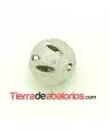 Bola Calada Brillo 14mm Agujero 2mm, Plateada